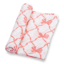 Load image into Gallery viewer, Beautiful Bows Baby Muslin Swaddle Blanket