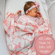 Load image into Gallery viewer, Beautiful Bows Baby Muslin Swaddle Blanket