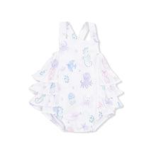 Load image into Gallery viewer, Floral Sea Creatures Ruffle Sunsuit