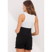 Load image into Gallery viewer, Frayed Denim Maternity Full Panel Shorts