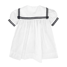 Load image into Gallery viewer, Petit Ami Nautical Sailor Dress in White #2160