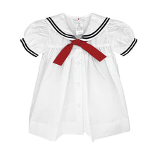 Load image into Gallery viewer, Petit Ami Nautical Sailor Dress in White #2160