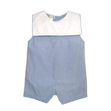 Load image into Gallery viewer, Petit Ami Boys Monogram-able Romper with Square Collar