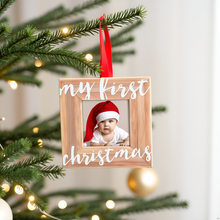 Load image into Gallery viewer, My First Christmas Holiday Wooden Picture Frame Ornament