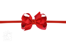 Load image into Gallery viewer, 1/4" Nylon Pantyhose Headband w/ Scalloped Edge Bow