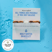 Load image into Gallery viewer, Holy Water Olive Wood Cross Bracelet