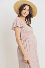 Load image into Gallery viewer, Flutter Sleeve V-Neck Maternity Ruffle Midi Dress