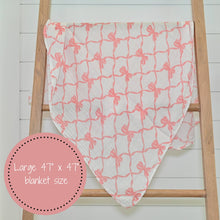 Load image into Gallery viewer, Beautiful Bows Baby Muslin Swaddle Blanket