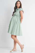 Load image into Gallery viewer, Button Up Short Sleeve Maternity Shirt Dress