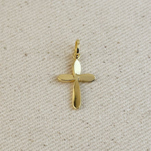 Load image into Gallery viewer, 18k Gold Filled Rounded Polished Cross Pendant