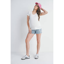 Load image into Gallery viewer, Ivory V-Neck Short Sleeve Maternity T-Shirt