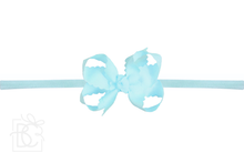 Load image into Gallery viewer, 1/4" Nylon Pantyhose Headband w/ Scalloped Edge Bow