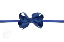 Load image into Gallery viewer, 1/4" Nylon Pantyhose Headband w/ Scalloped Edge Bow