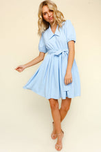 Load image into Gallery viewer, Cora Collar Short Sleeve Flare Solid Dress