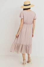 Load image into Gallery viewer, Flutter Sleeve V-Neck Maternity Ruffle Midi Dress