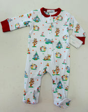 Load image into Gallery viewer, Jingle Bear Joy Pima Zipper Footie