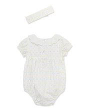 Load image into Gallery viewer, Smocked Dot Woven Bubble & Headband