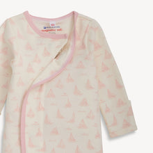 Load image into Gallery viewer, Pink Tiny Tides Organic Cotton Magnetic Gown & Hat Set