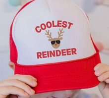 Load image into Gallery viewer, Kids Coolest Reindeer Trucker Hat