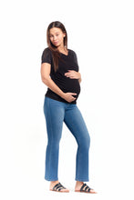 Load image into Gallery viewer, 30" Maternity Slim Boot Jean w/ Bellyband in Tobias