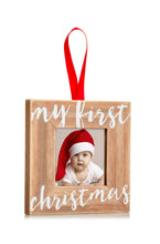 Load image into Gallery viewer, My First Christmas Holiday Wooden Picture Frame Ornament