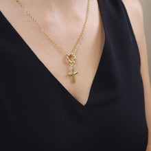 Load image into Gallery viewer, 18k Gold Filled Rounded Polished Cross Pendant
