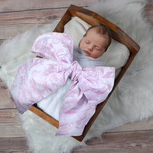 Load image into Gallery viewer, Newborn Swaddle Sash Toile de Jouy Safari
