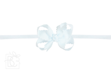 Load image into Gallery viewer, 1/4" Nylon Pantyhose Headband w/ Scalloped Edge Bow
