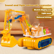 Load image into Gallery viewer, Clear LED Mechanical Gear Excavator Toy