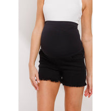 Load image into Gallery viewer, Frayed Denim Maternity Full Panel Shorts