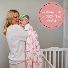 Load image into Gallery viewer, Beautiful Bows Baby Muslin Swaddle Blanket