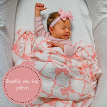 Load image into Gallery viewer, Beautiful Bows Baby Muslin Swaddle Blanket