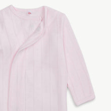 Load image into Gallery viewer, Pink Love Lines Pointelle Magnetic Gown & Hat Set