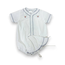 Load image into Gallery viewer, Petit Ami Romper with Baseball Embroidery