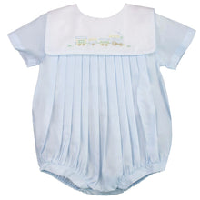 Load image into Gallery viewer, Petit Ami Romper with Train Embroidery #5524