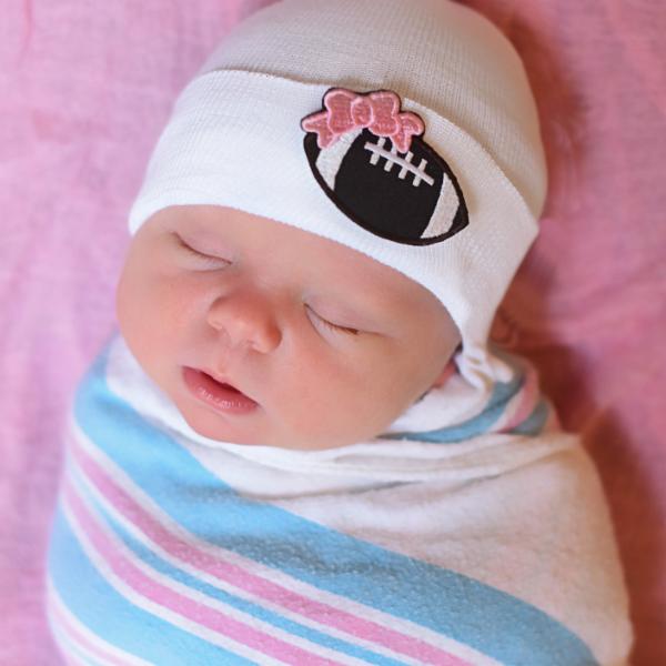 White Football Bow Hat