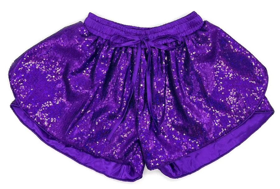 Blended Spirit Girls Purple Butterfly Sequin Shorts
