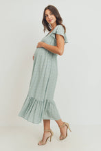 Load image into Gallery viewer, Flutter Sleeve V-Neck Maternity Ruffle Midi Dress
