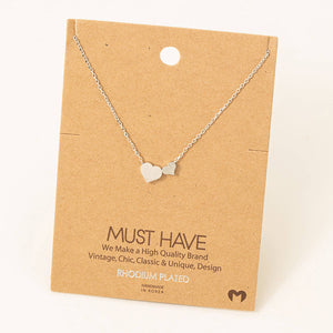 Mini Double Heart Pendant Necklace