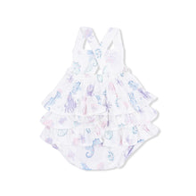 Load image into Gallery viewer, Floral Sea Creatures Ruffle Sunsuit
