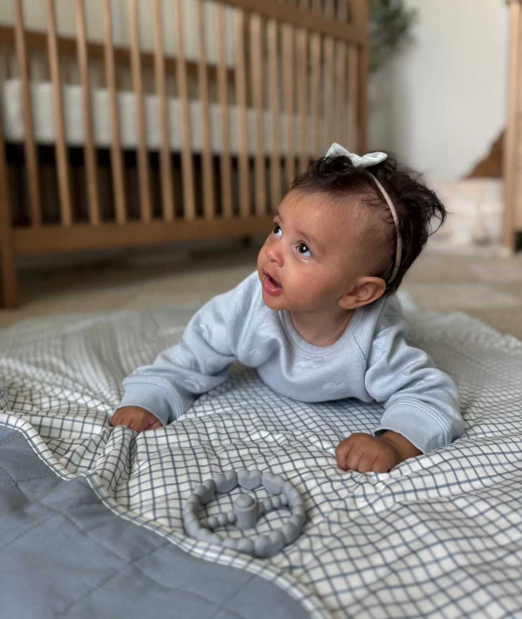 Günamüna Checkmate Dusty Blue Cloud Blanket / 1.0 TOG