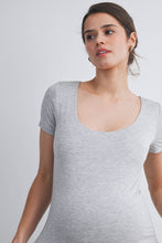 Load image into Gallery viewer, Short Sleeve Scoop Neck Maternity Knit T-Shirt
