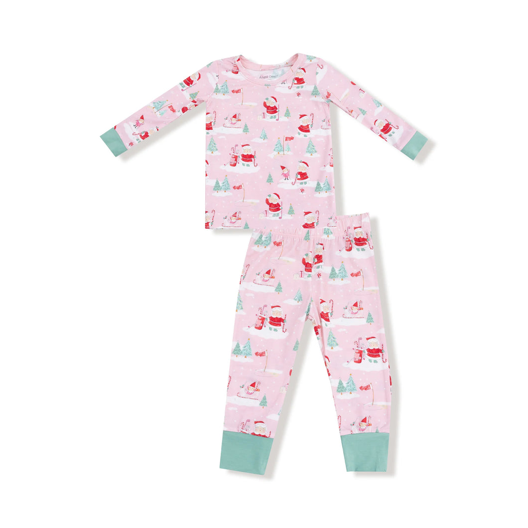 Golfing Mrs. Claus and Elves Long Sleeve Loungewear Set