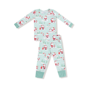 Golfing Santa and Elves Long Sleeve Loungewear Set