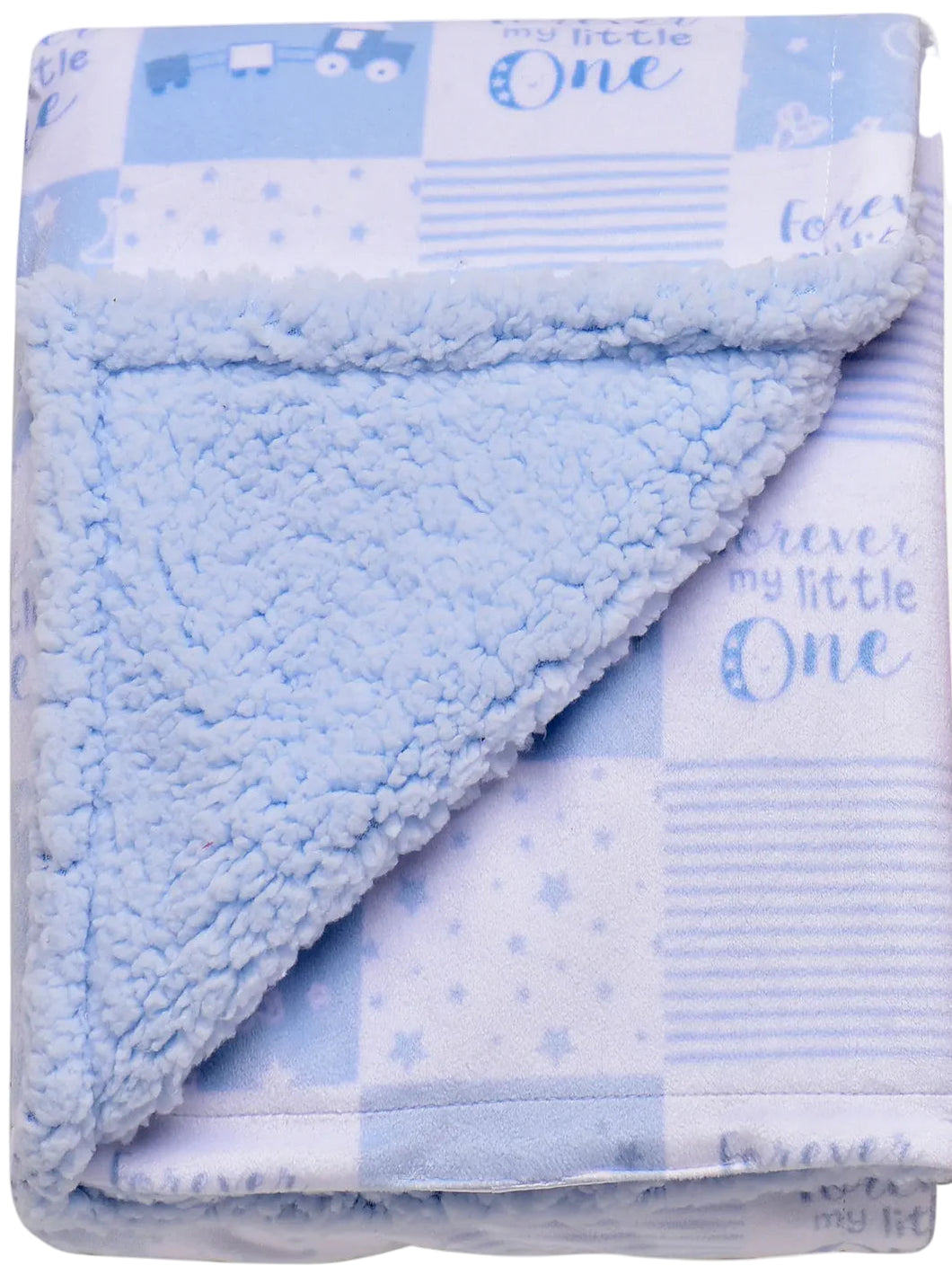 Forever My Little One Baby Blue Reversible Blanket