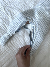 Load image into Gallery viewer, Günamüna Checkmate Dusty Blue Convertible Pajamas
