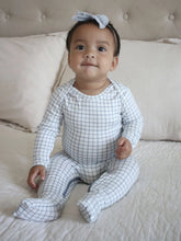 Load image into Gallery viewer, Günamüna Checkmate Dusty Blue Convertible Pajamas
