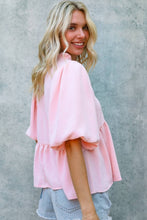 Load image into Gallery viewer, Bells Balloon Short Sleeve Babydoll Solid Top
