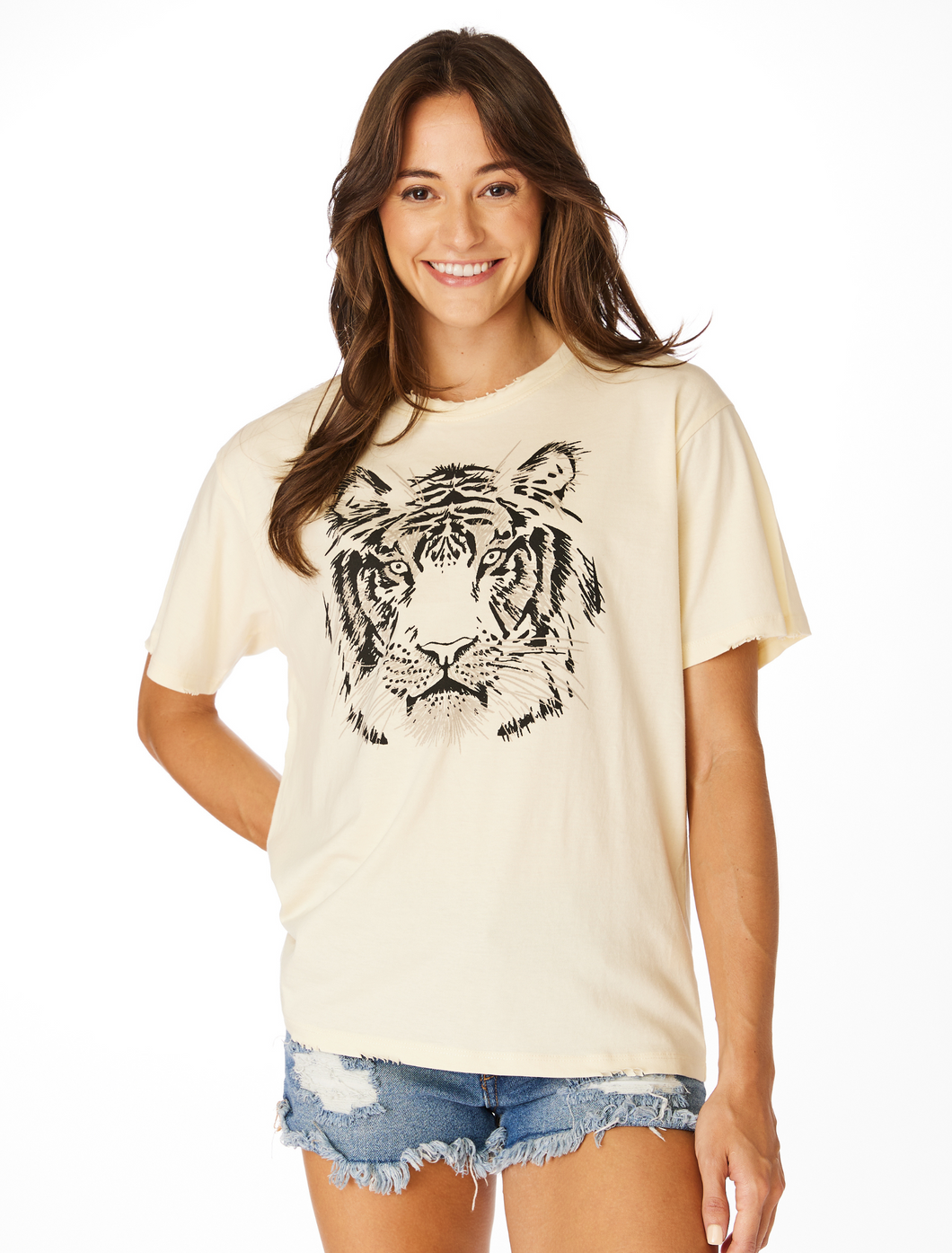 Tiger Distressed Boyfriend Tee