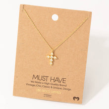 Load image into Gallery viewer, Rhinestone Cross Pendant Necklace
